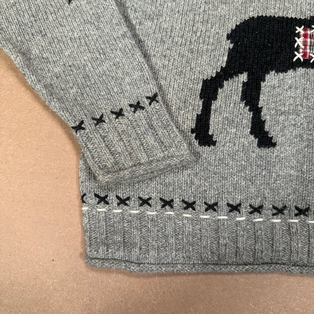 Vintage Grey Moose Half Zip Knit Sweater Winter Outdoor Fits Lrg Coldwater Creek - Picture 4 of 8